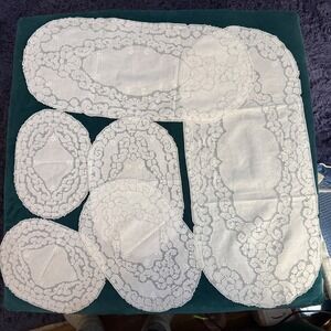 Handmade Italian Lace Doily Set Franciscan Sisters 6pc White